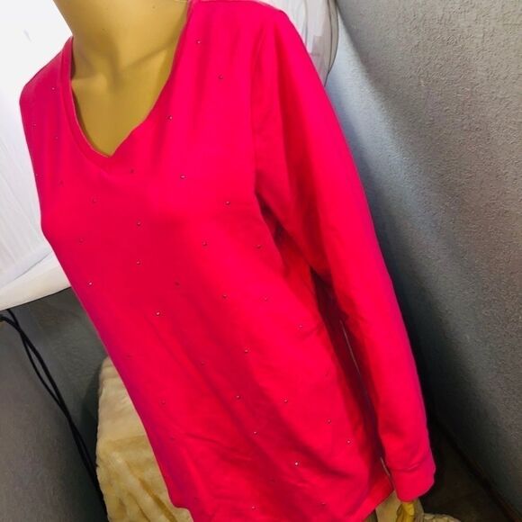 Quacker Factory Hot Pink w/Rhinestones M - Picture 2 of 8
